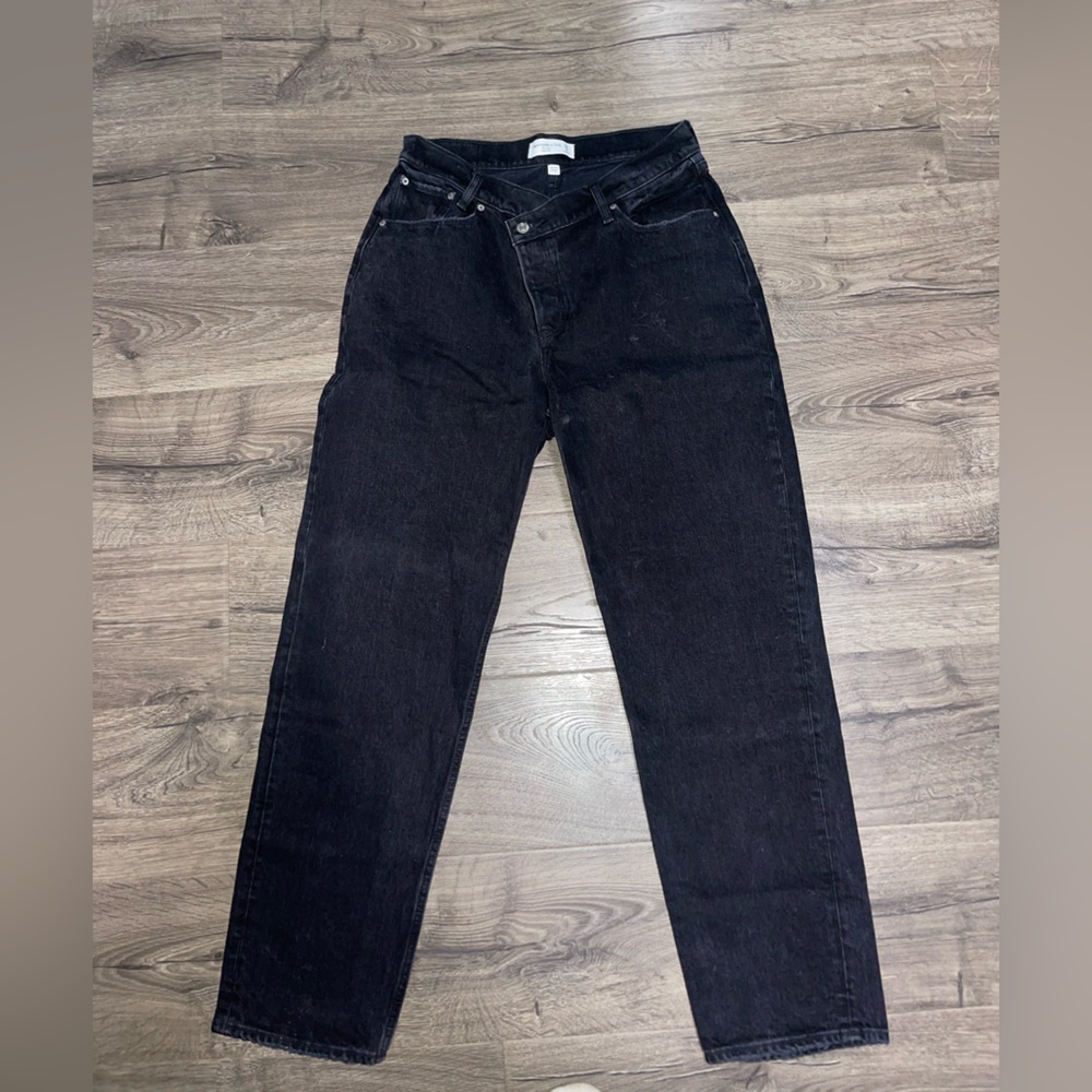 Abercrombie Curve Love Cross Waist Dad Jean